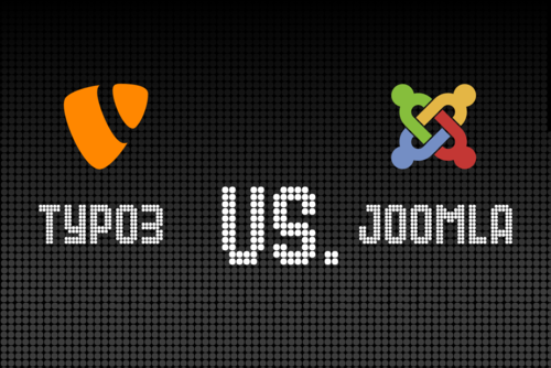 TYPO3 vs. Joomla: Anzeigentafel mit Logos
